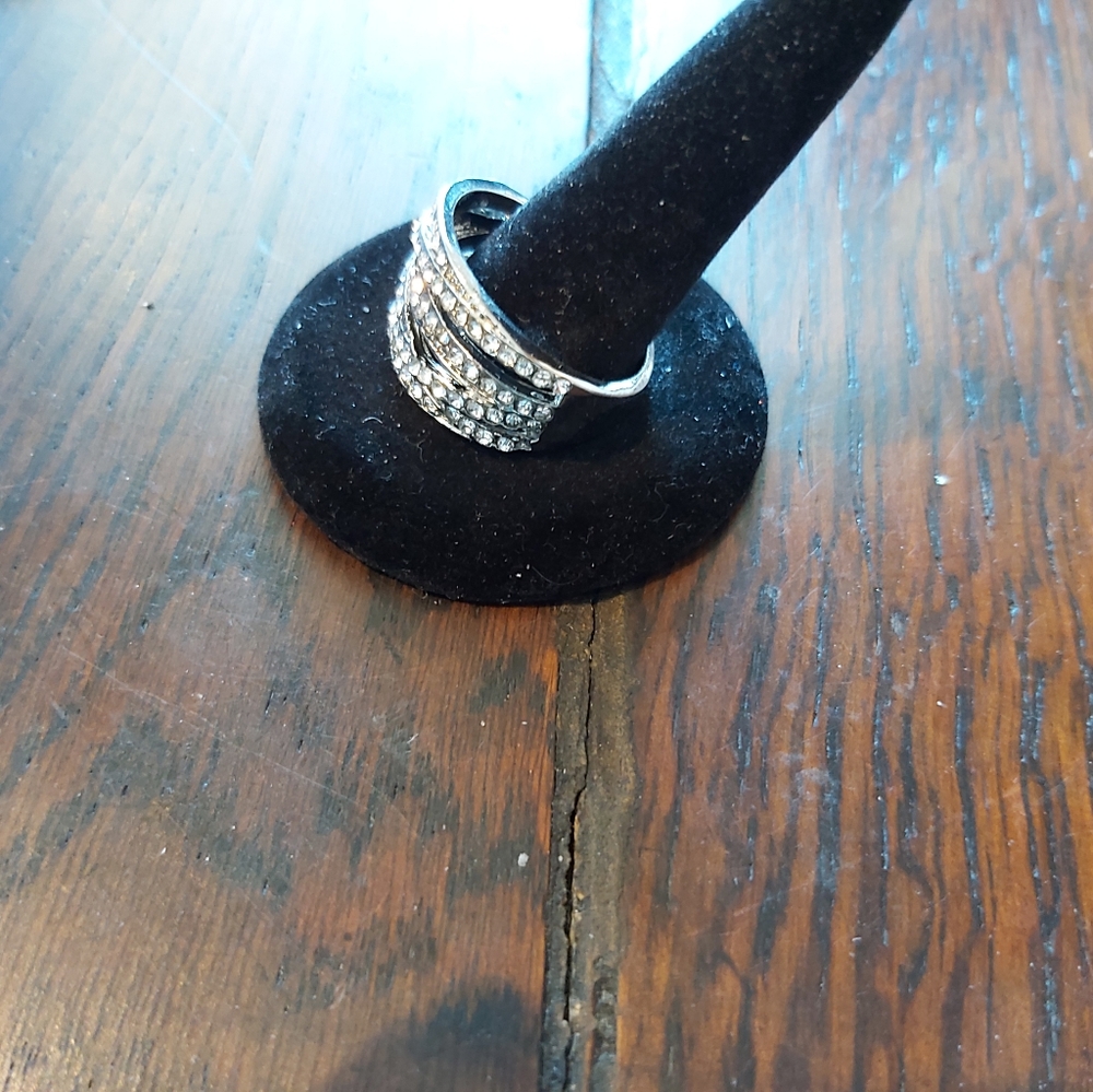 stacked look*Silvertone ring